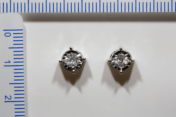 Real diamonds set in sterling silver earrings
